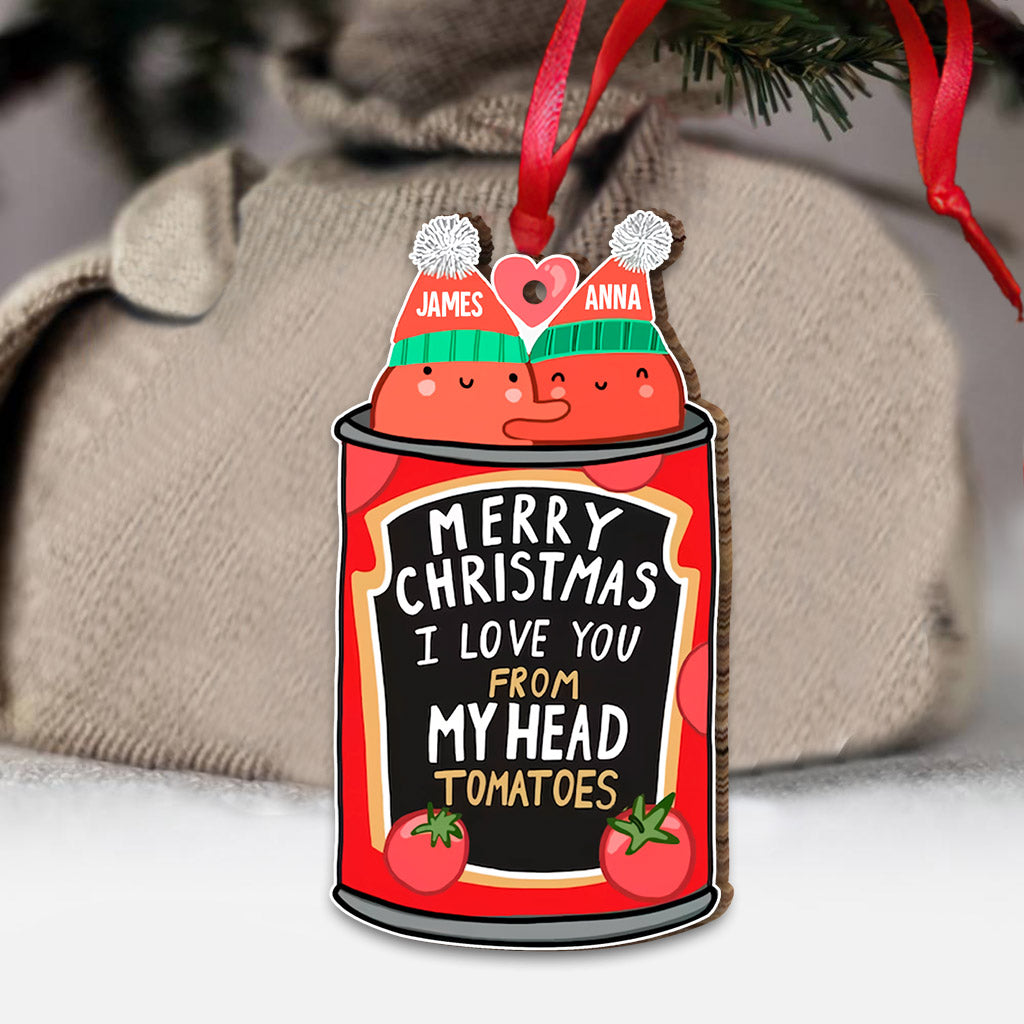 I Love You From My Head Tomatoes - Personalized Couple Ornament