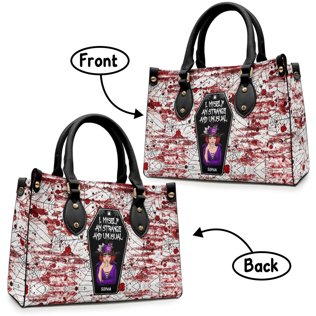 I Myself Am Strange and Unusual - Personalized Witch Leather Handbag