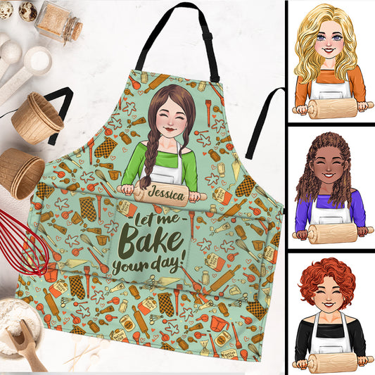 Let Me Bake Your Day - Personalized Baking Apron