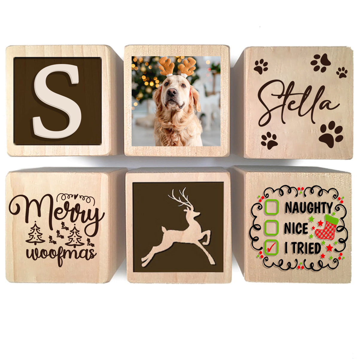 Merry Woofmas Meowy Christmas Block Ornament - Gift for dog lovers, cat lover - Personalized Block Ornament