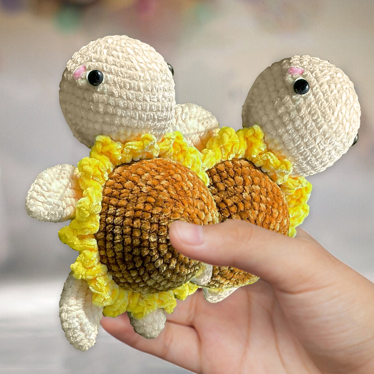 You're Turtley Awesome Stuffed Turtle - Personalized Turtle Hand Knitted Figurine