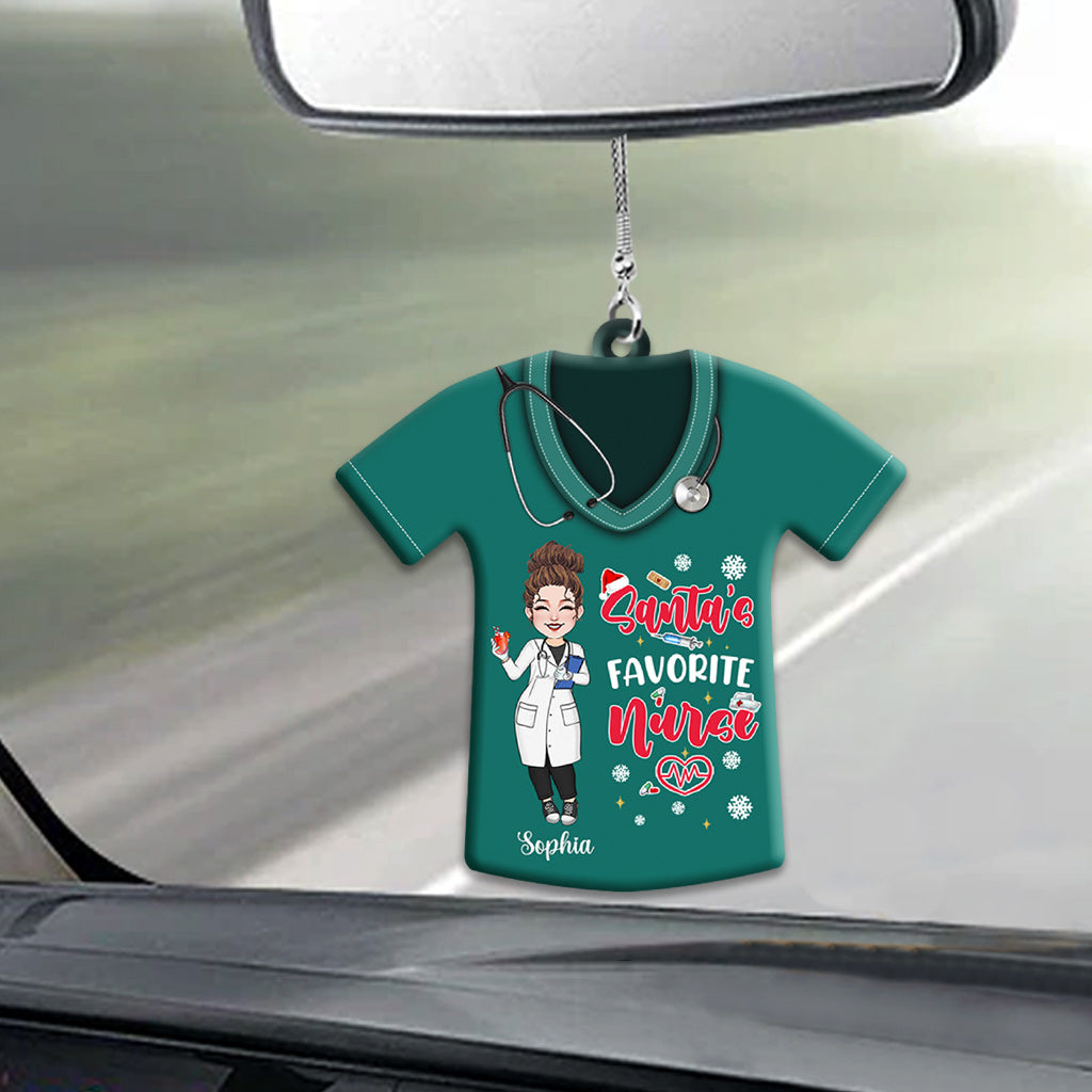 Santa's Favorite Nurse - Personalized Nurse Car Ornament