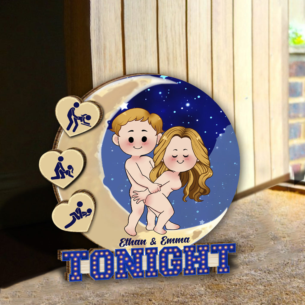 Tonight - Personalized Couple Interchangeable Seasonal Wood Sign