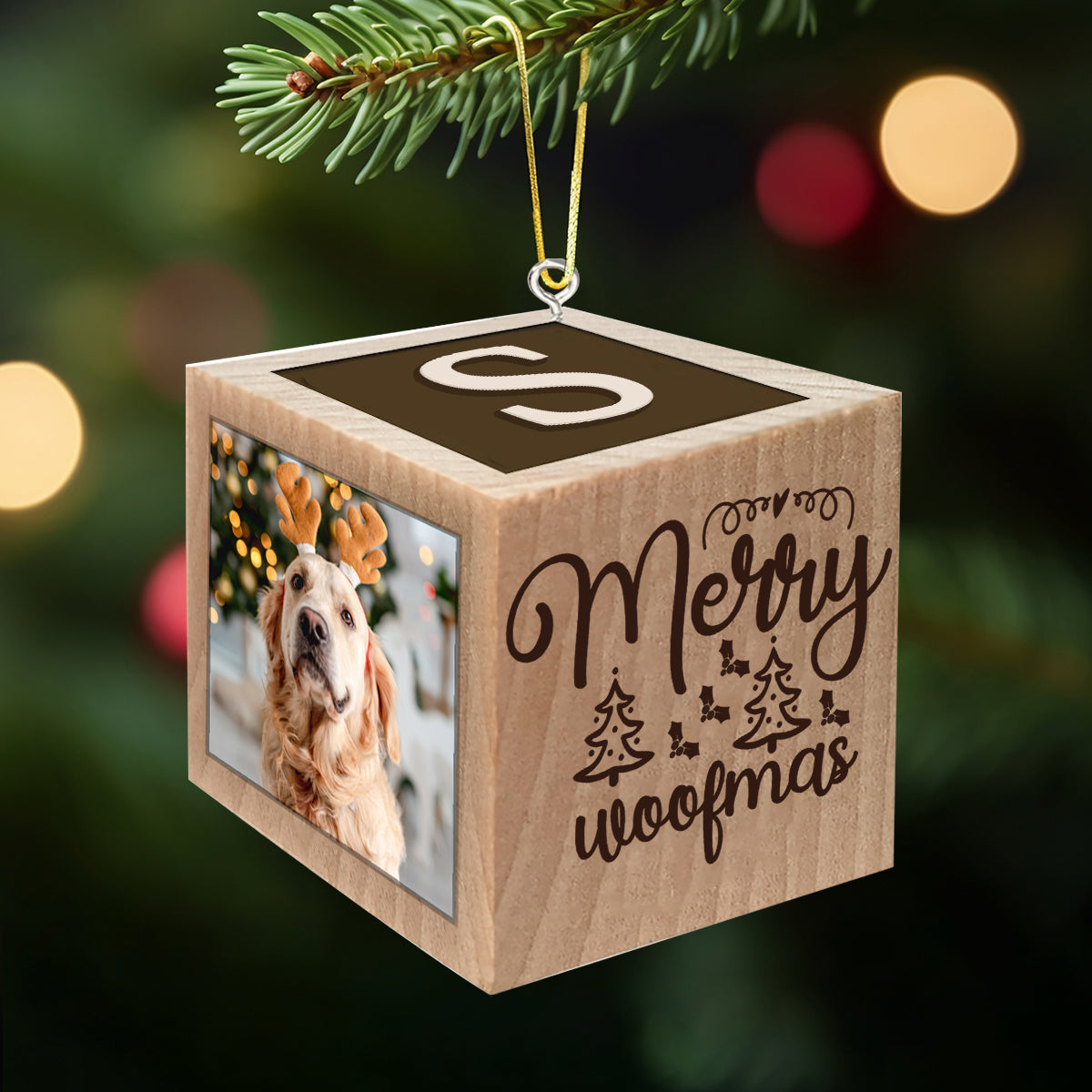 Merry Woofmas Meowy Christmas Block Ornament - Gift for dog lovers, cat lover - Personalized Block Ornament