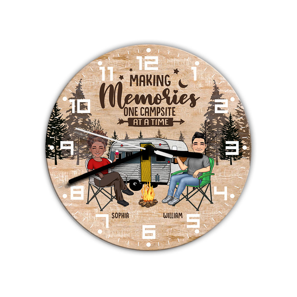 Happy Camper - Personalized Camping Wall Clock