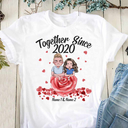 Together Since - Personalized Couple T-shirt and Hoodie