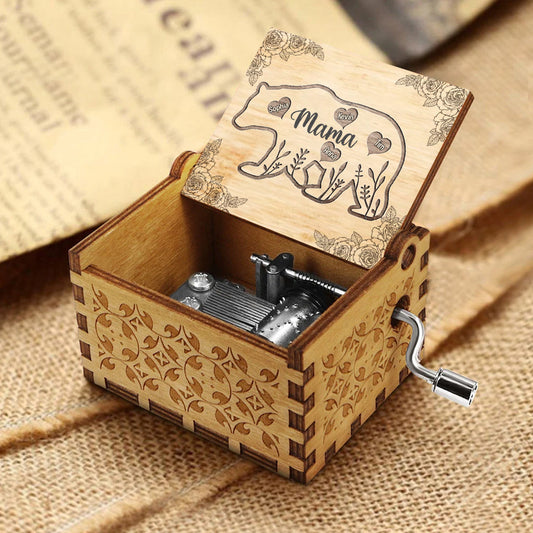 Mama Bear - Personalized Mother's day Mother Hand Crank Music Box