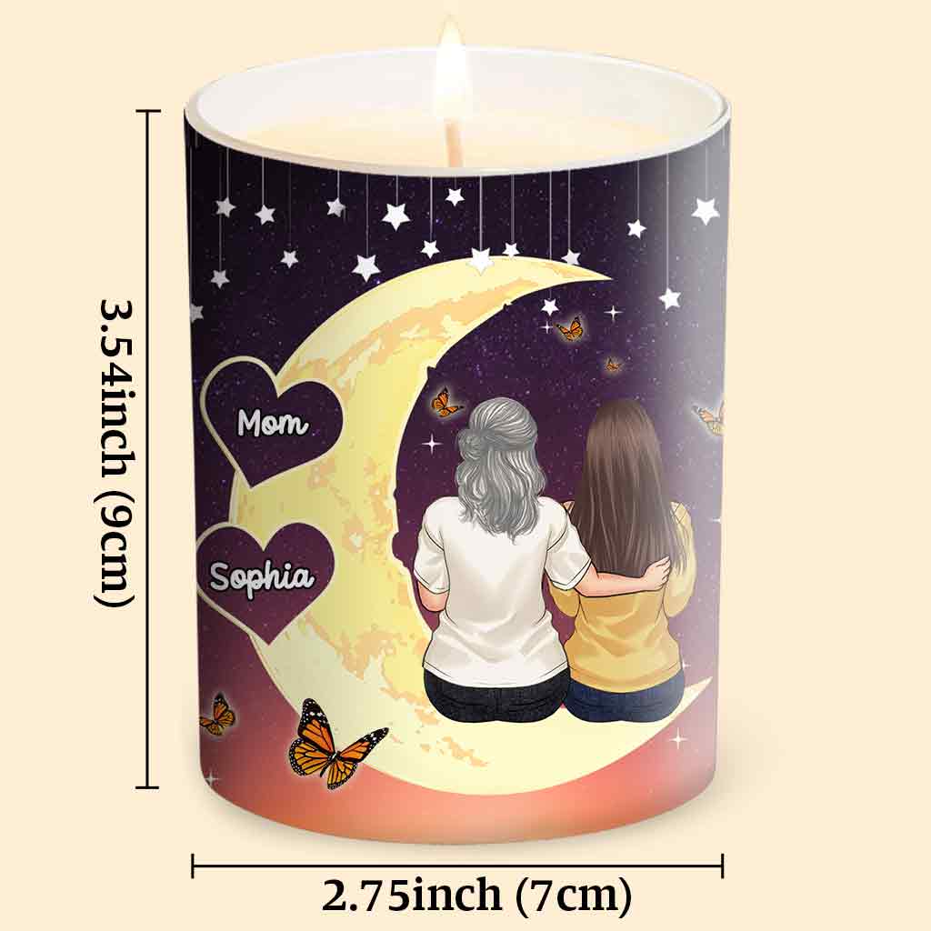 Mother And Daughter - Personalized Mother Candle With Wooden Lid