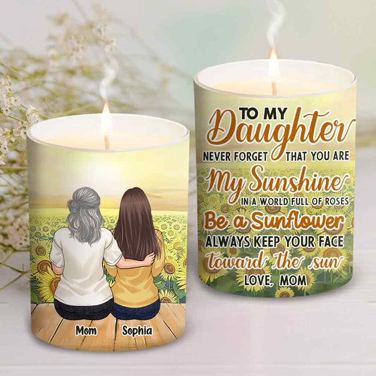 To My Daughter - Personalized Mother Candle With Wooden Lid