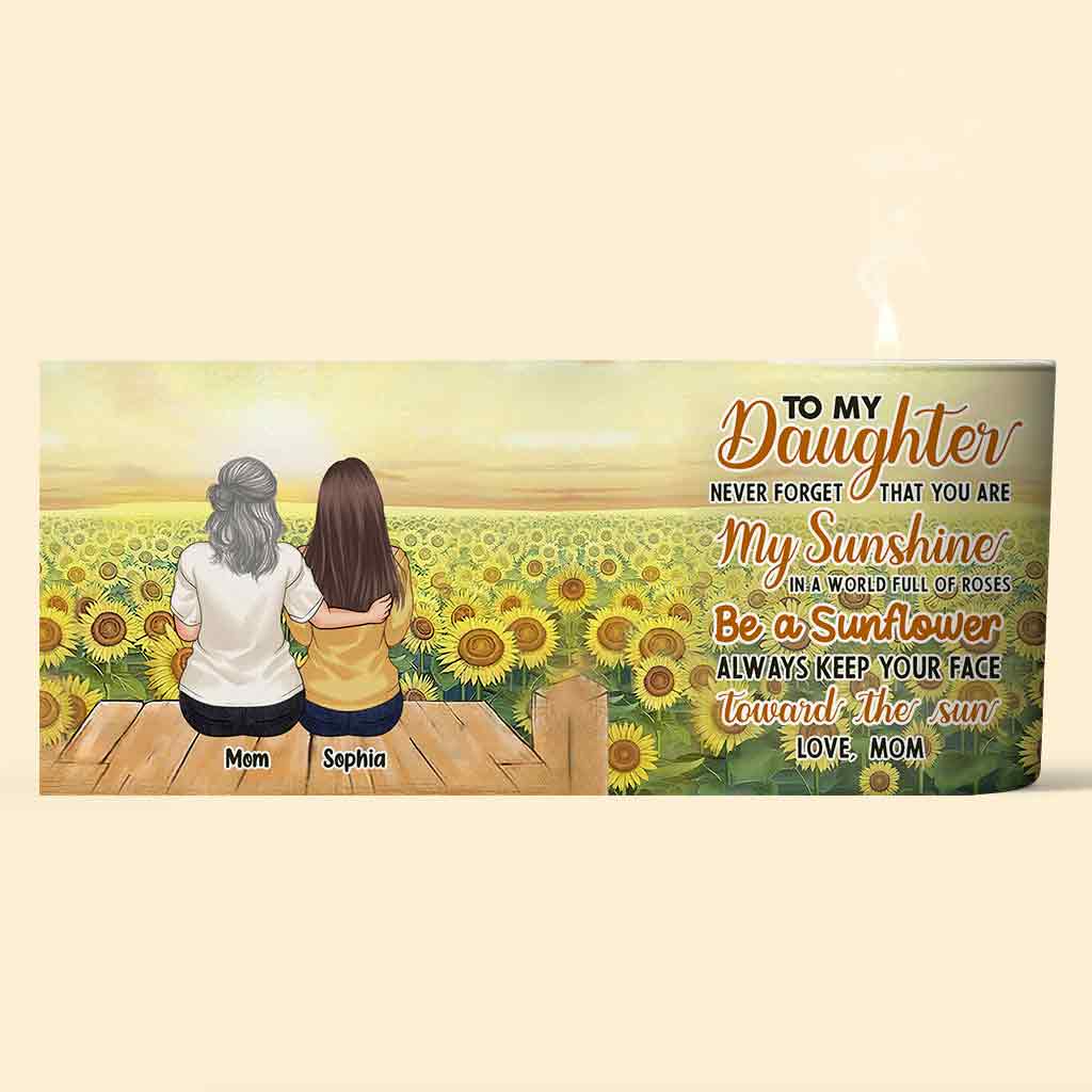 To My Daughter - Personalized Mother Candle With Wooden Lid