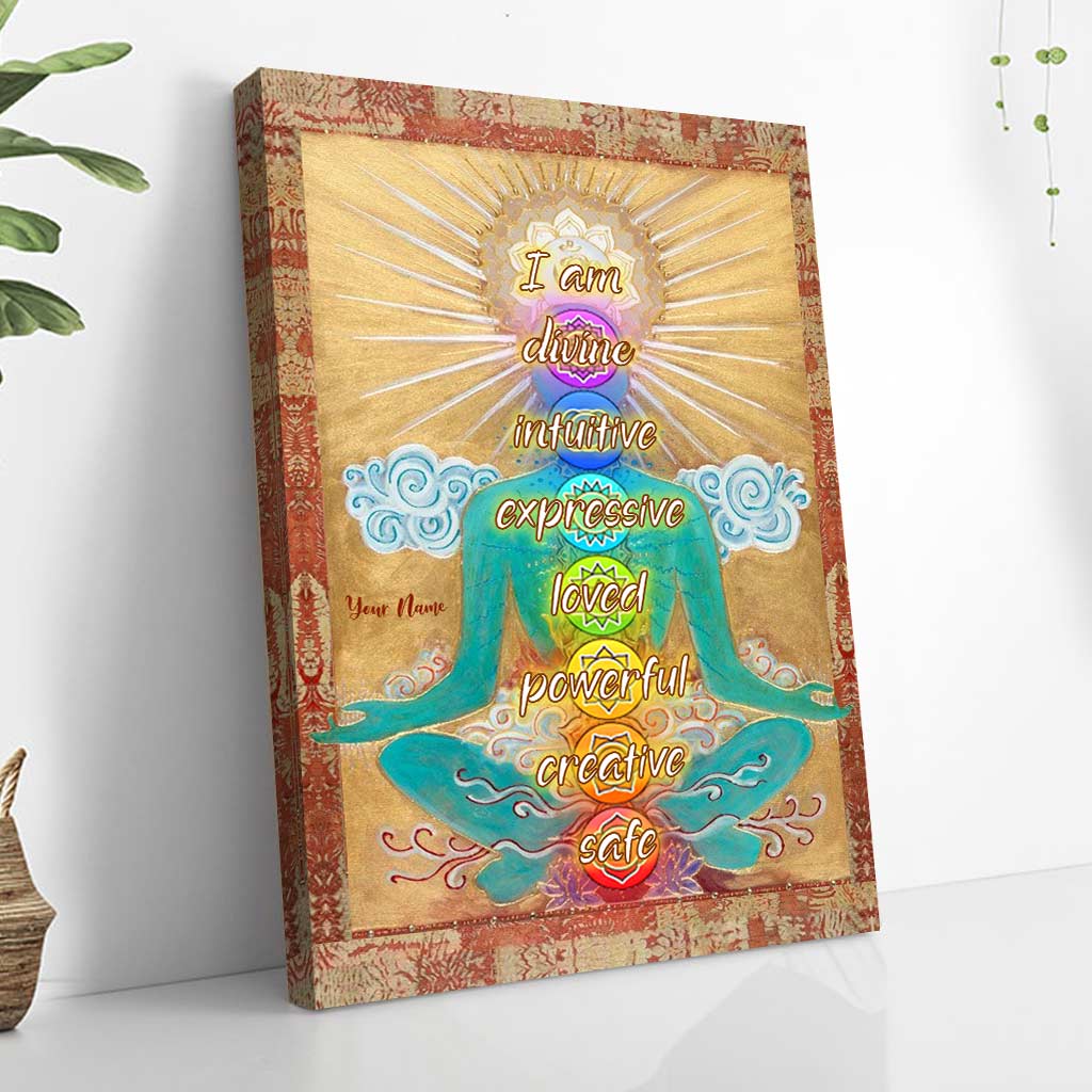 I Am Divine Intuitive Expressive - Personalized Yoga Poster