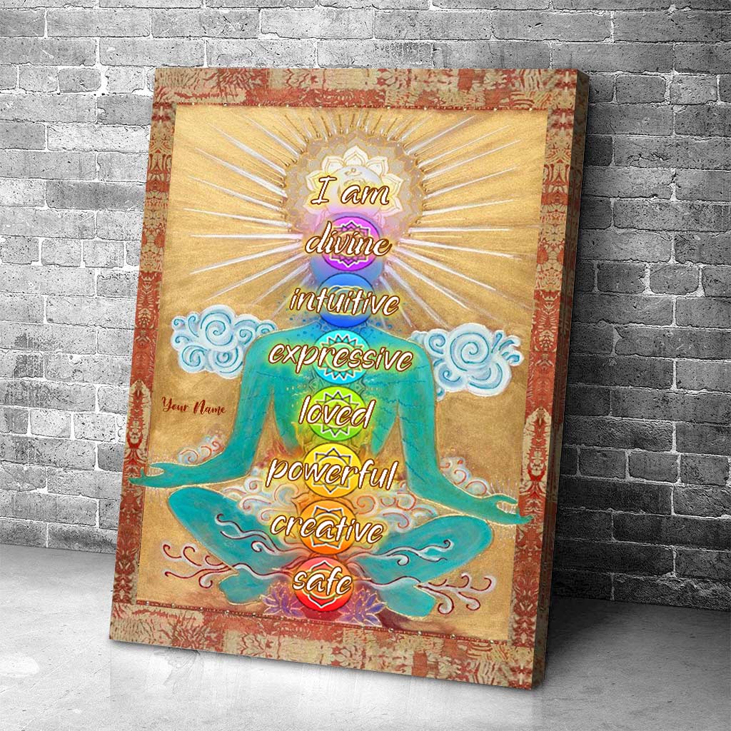 I Am Divine Intuitive Expressive - Personalized Yoga Poster