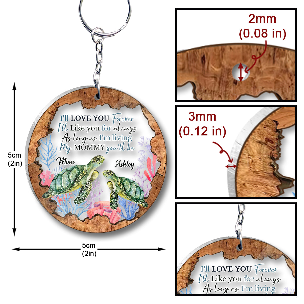 My Mommy You'll Be - Personalized Mother's Day Mother Keychain (Printed On Both Sides)