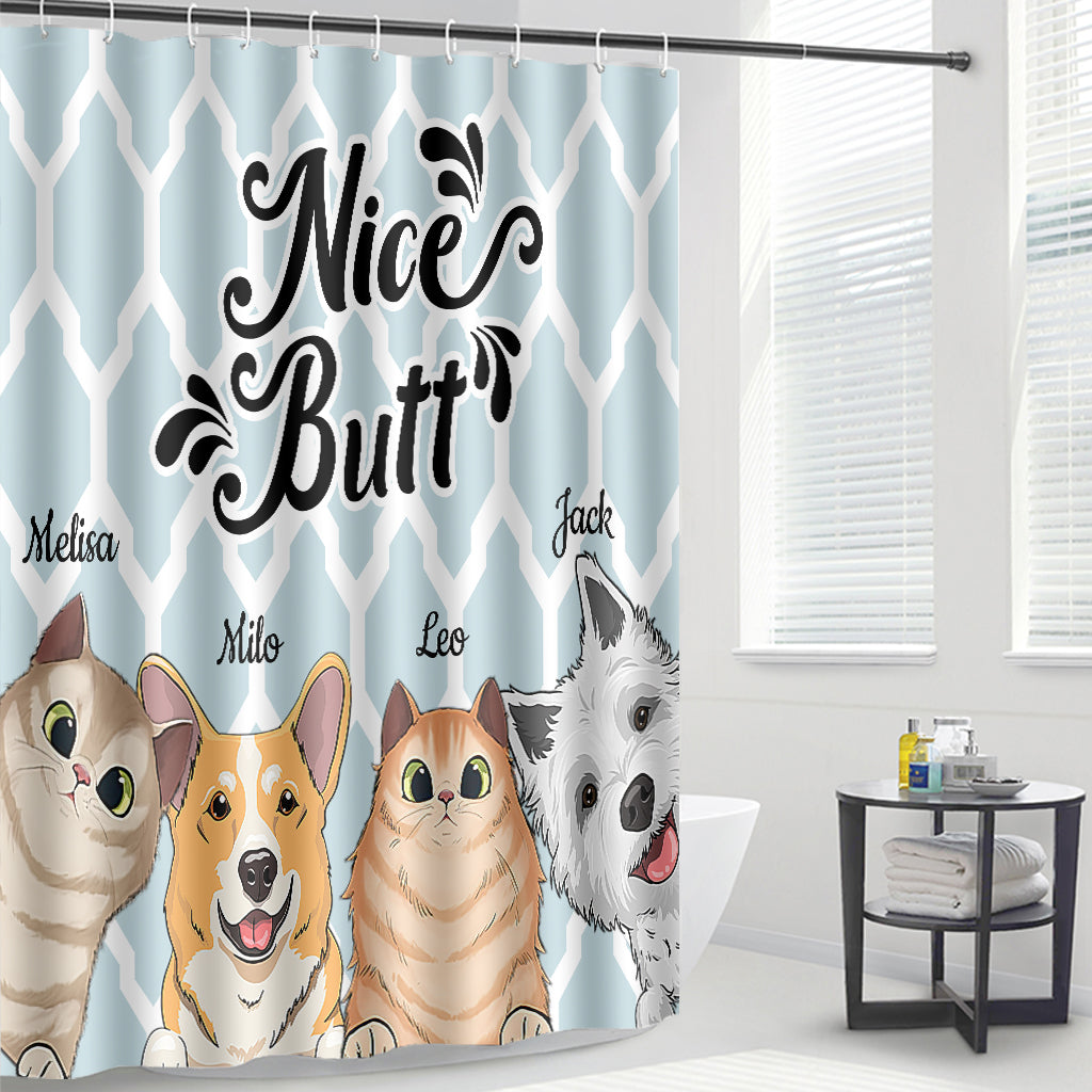 Nice butt - Dog gift for dog lover, cat lover - Personalized Shower Curtain