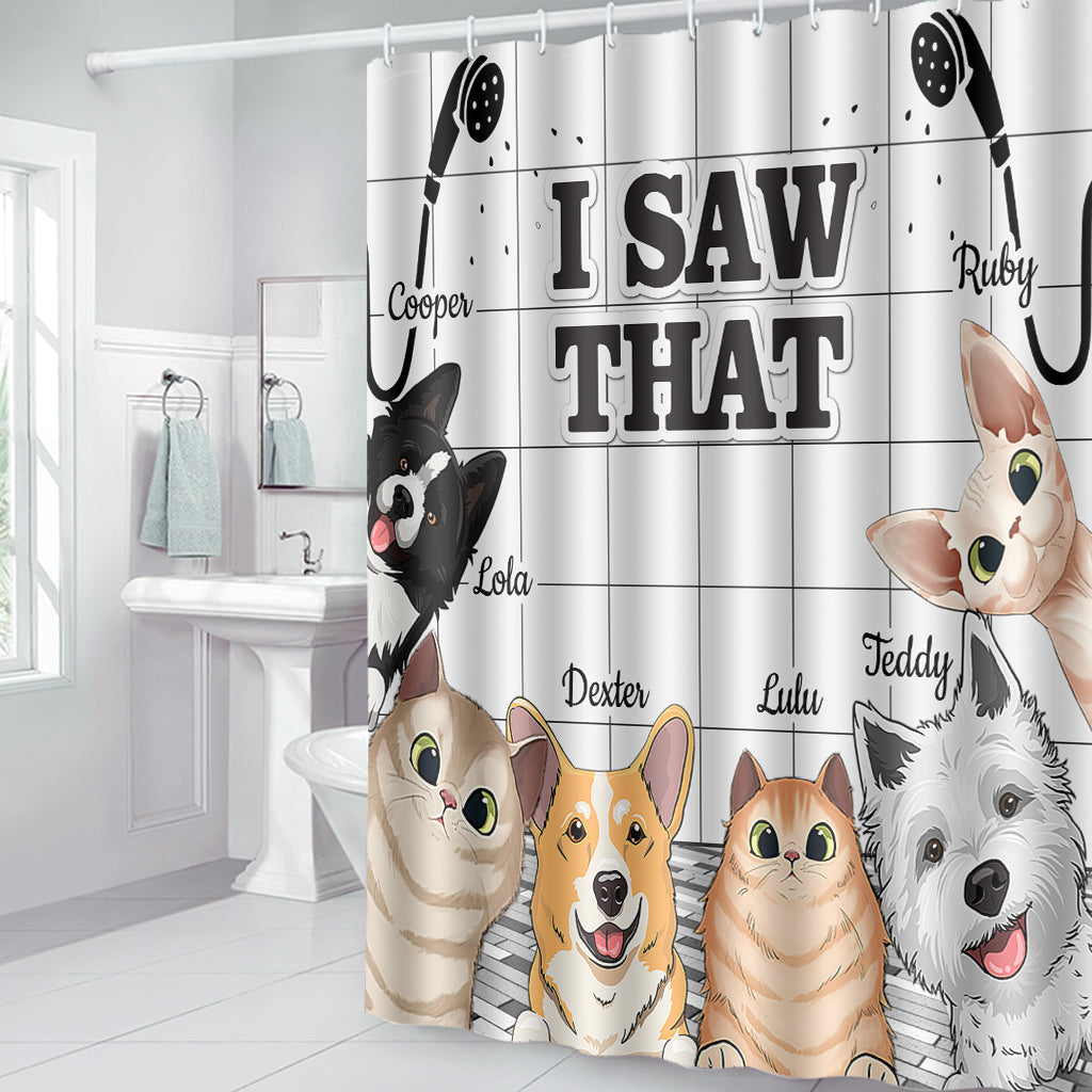 I Saw That - Personalized Dog Shower Curtain
