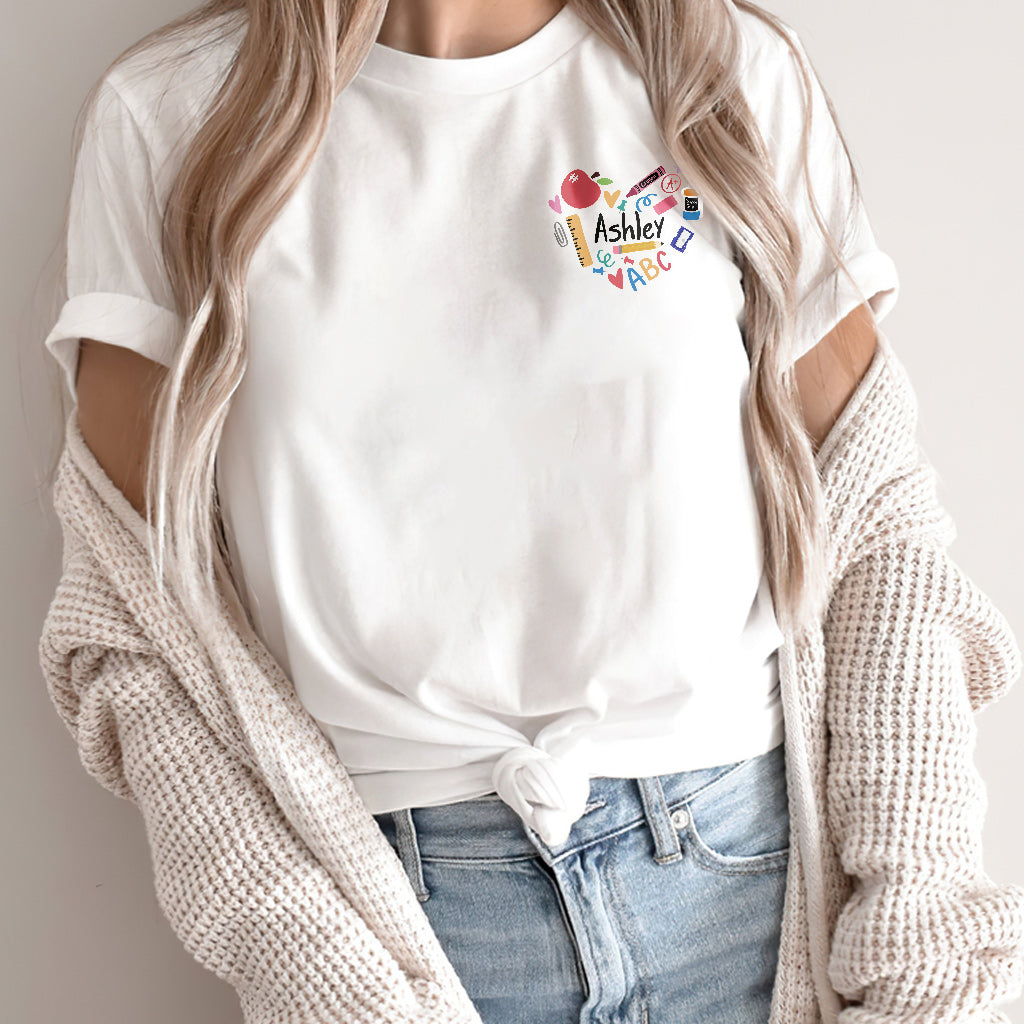 Teacher Heart - Personalized Teacher All Over T-shirt and Hoodie