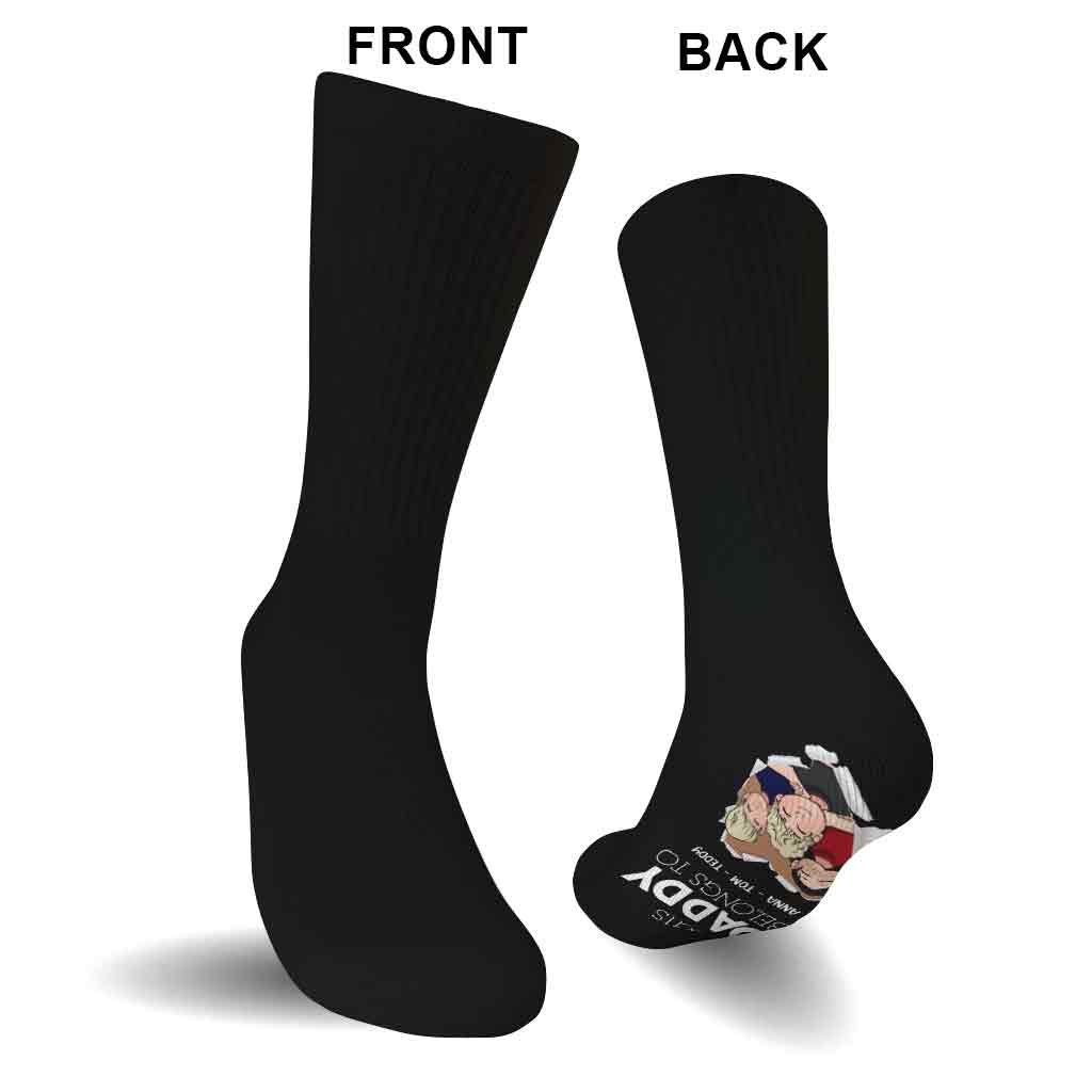 This Dad Belongs To - Personalized Father Socks