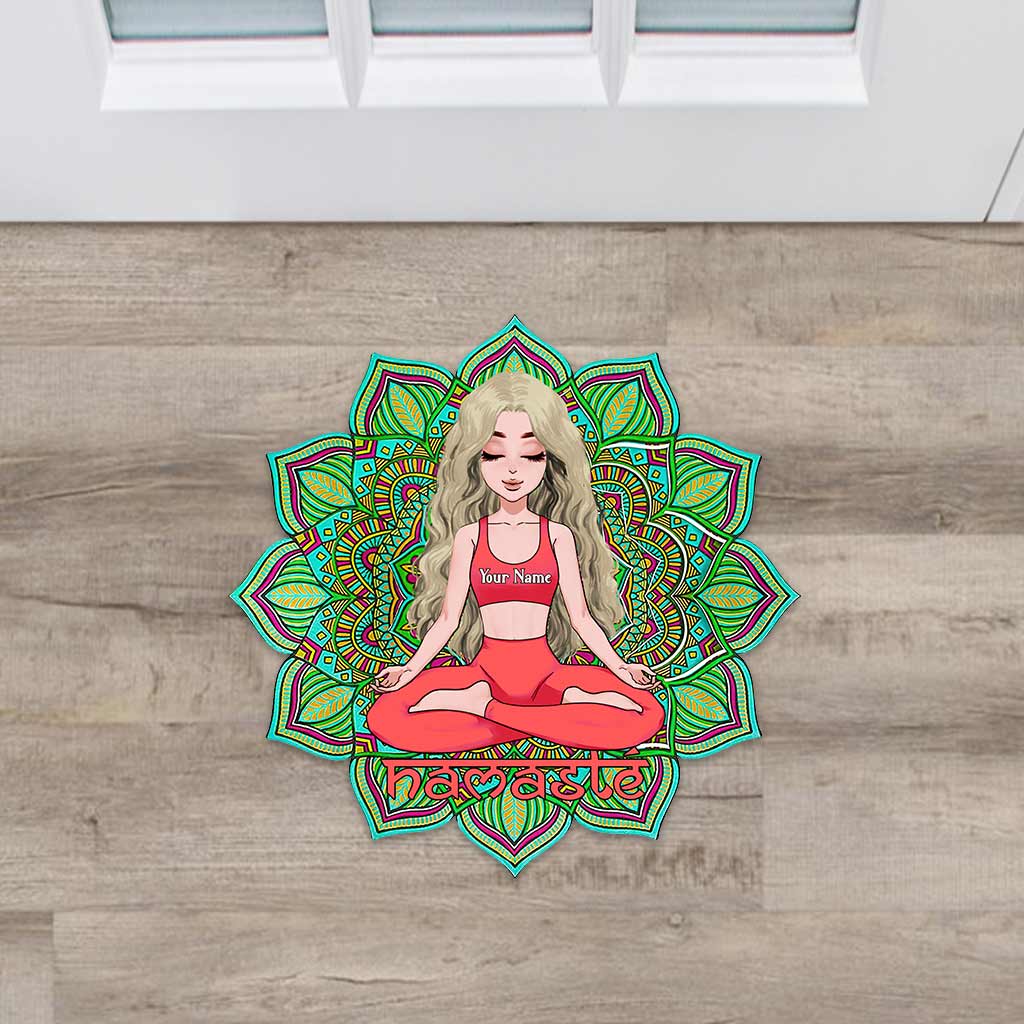 Namaste - Personalized Yoga Shaped Doormat