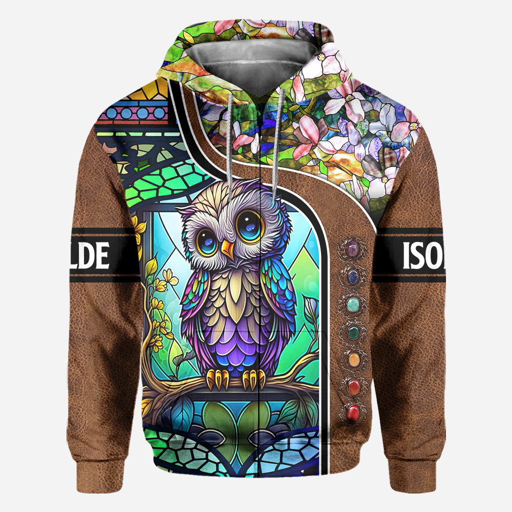 Cute Owl Stained Glass - Personalized Owl All Over Shirt