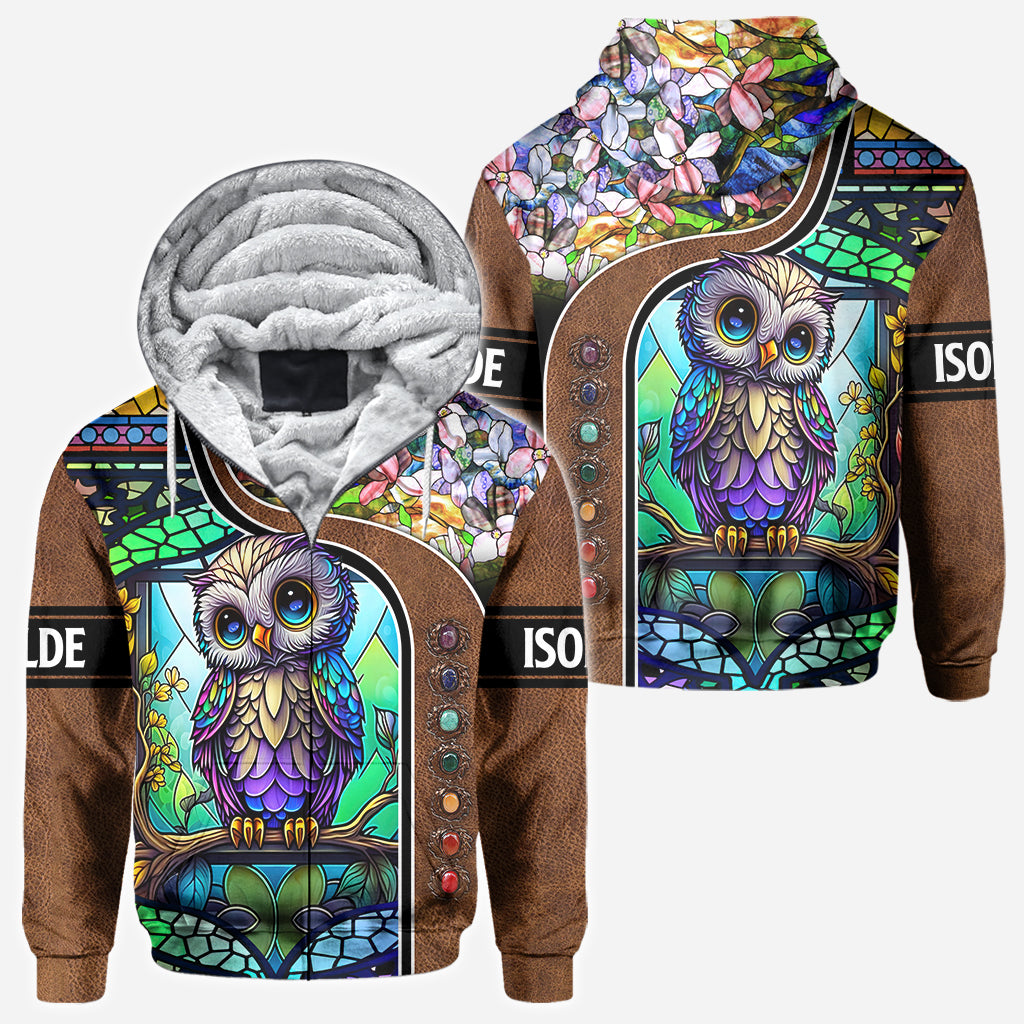 Cute Owl Stained Glass - Personalized Owl All Over Shirt