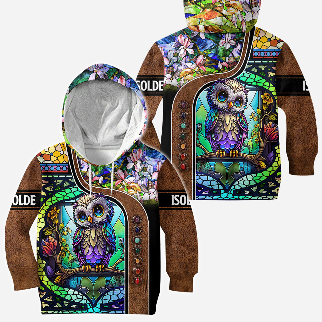 Cute Owl Stained Glass - Personalized Owl All Over Shirt