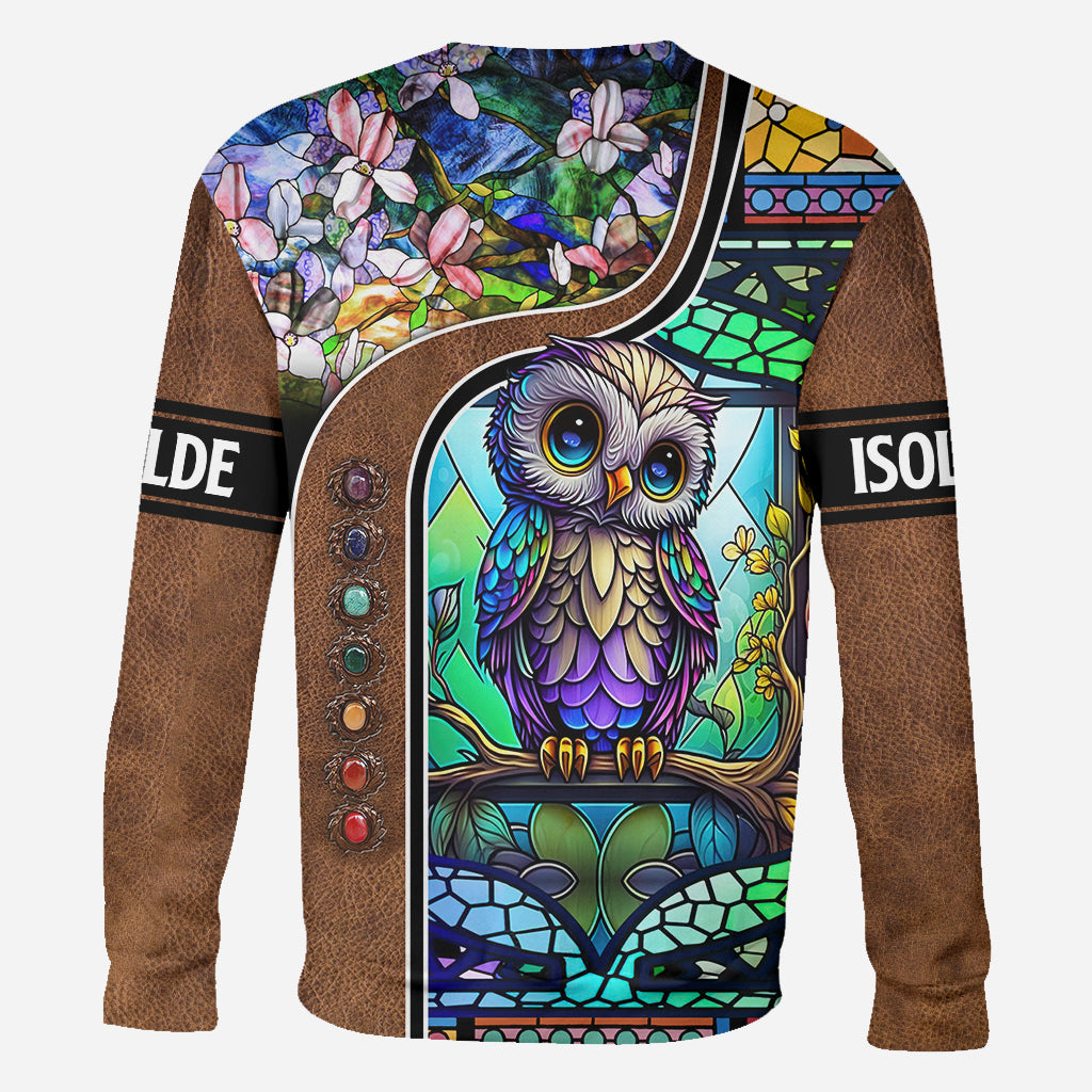 Cute Owl Stained Glass - Personalized Owl All Over Shirt