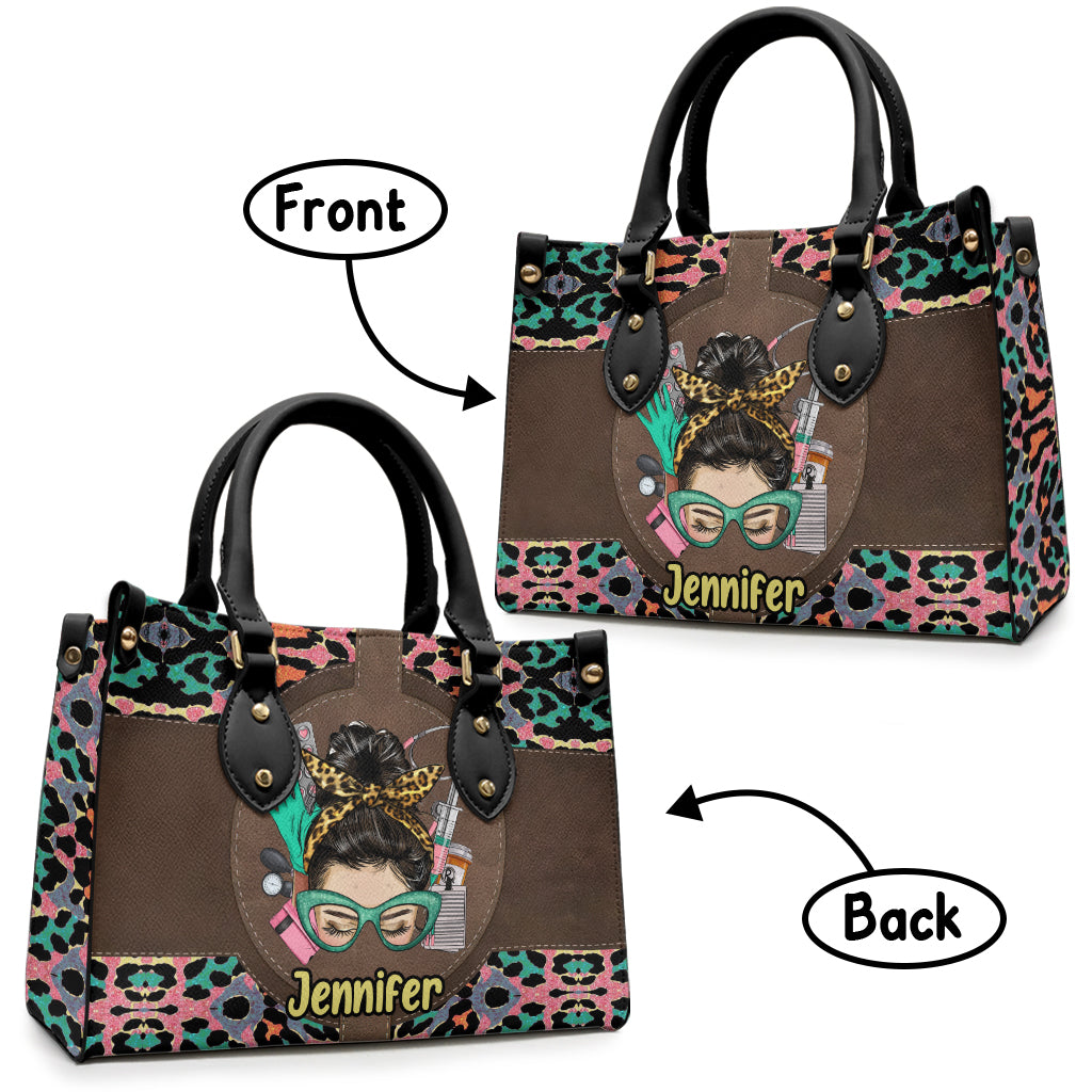 Nurse Life - Personalized Nurse Leather Handbag