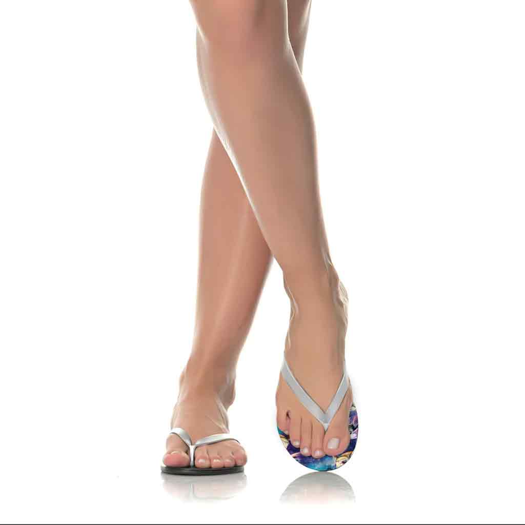 Cute Sea Turtle Galaxy - Personalized Turtle Flip Flops