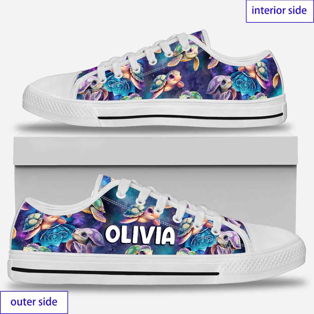 Cute Sea Turtle - Personalized Turtle Low Top Shoes