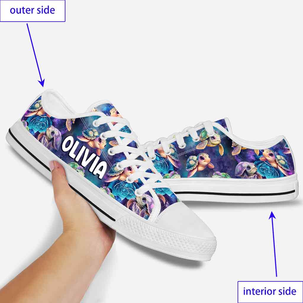 Cute Sea Turtle - Personalized Turtle Low Top Shoes