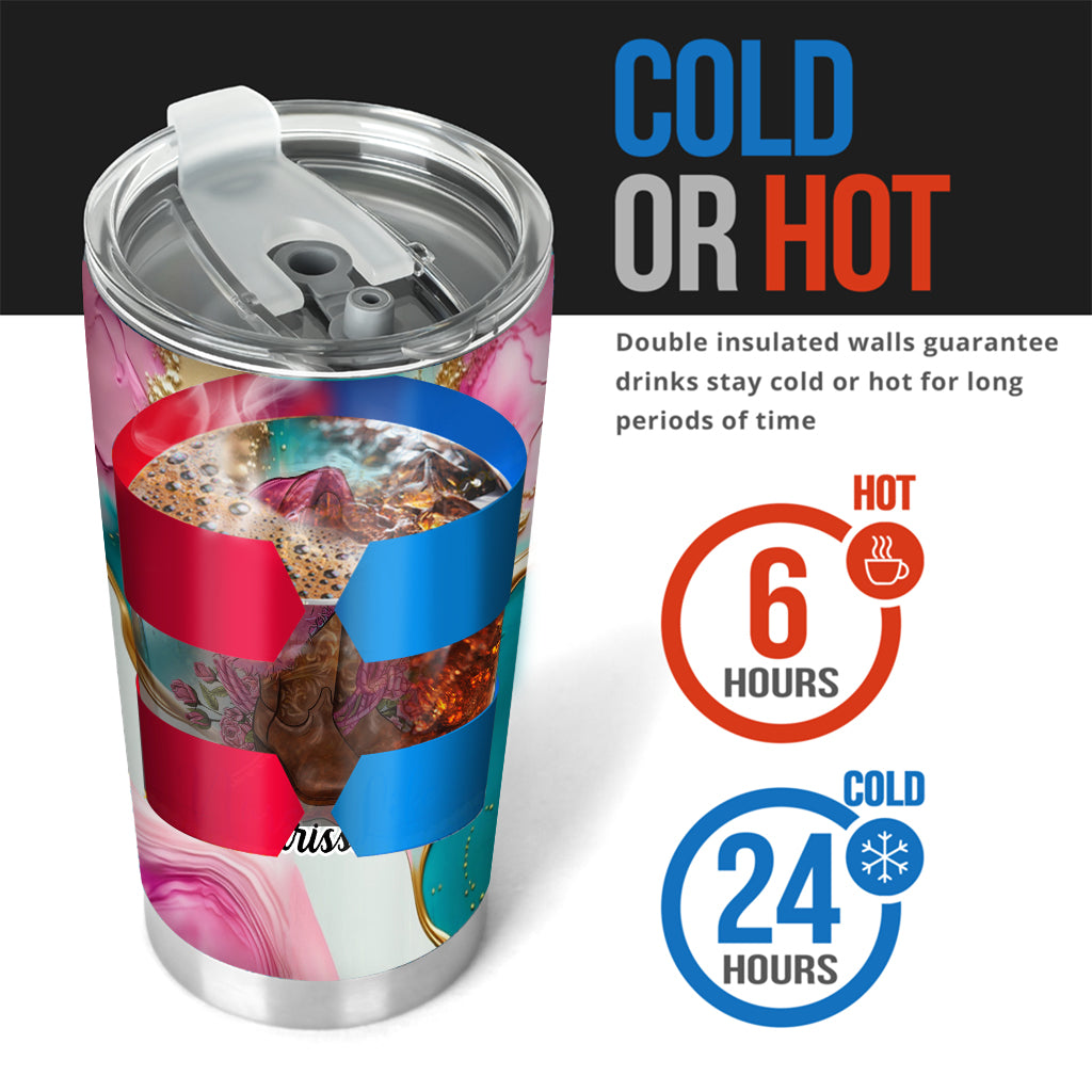 Country Girl Sunflower Turquoise Blue - Personalized Horse Tumbler