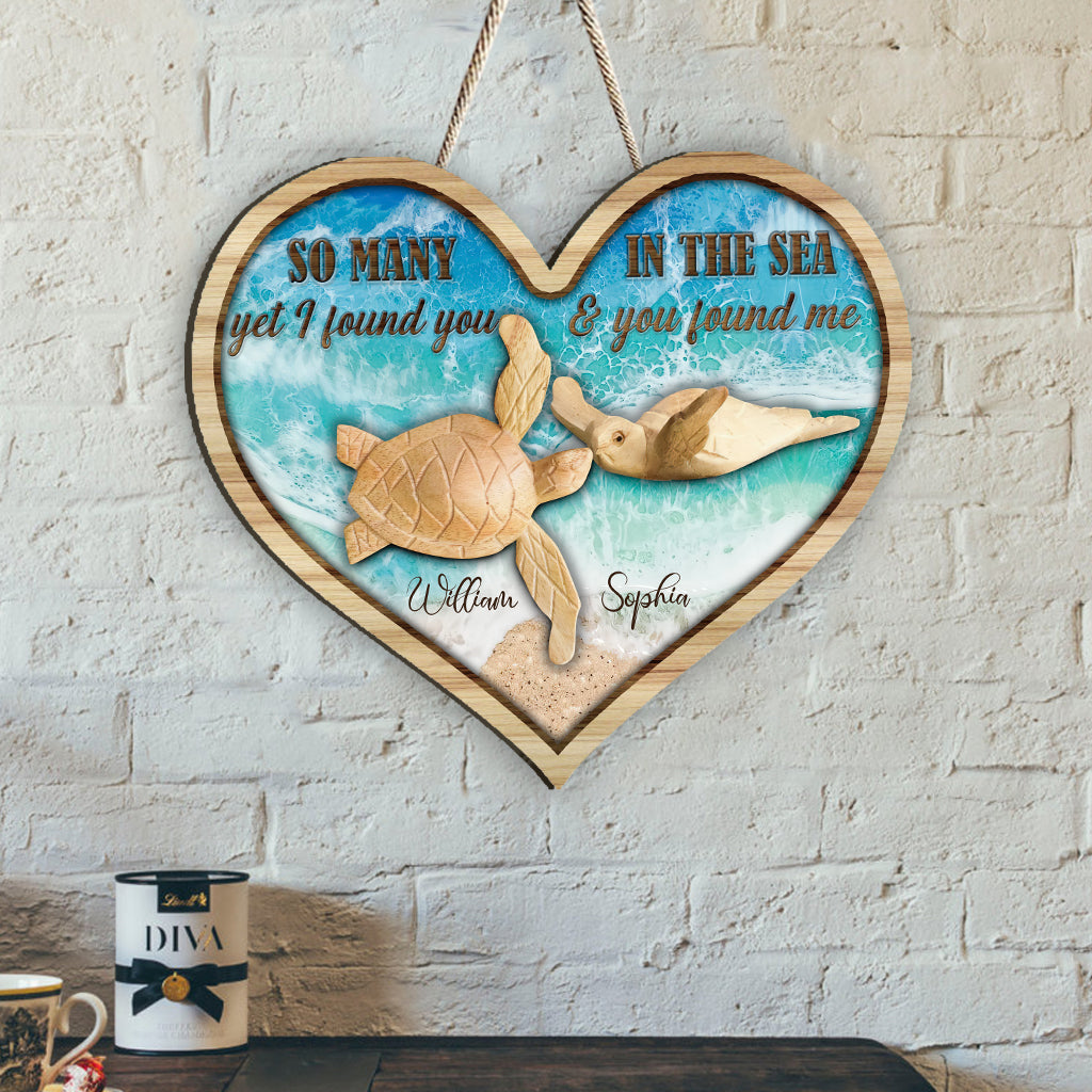 So Many In The Sea - Personalized Turtle Wood Sign