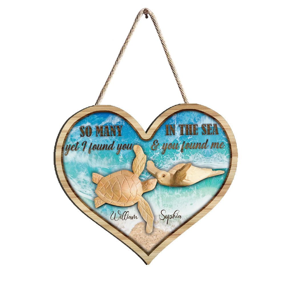 So Many In The Sea - Personalized Turtle Wood Sign