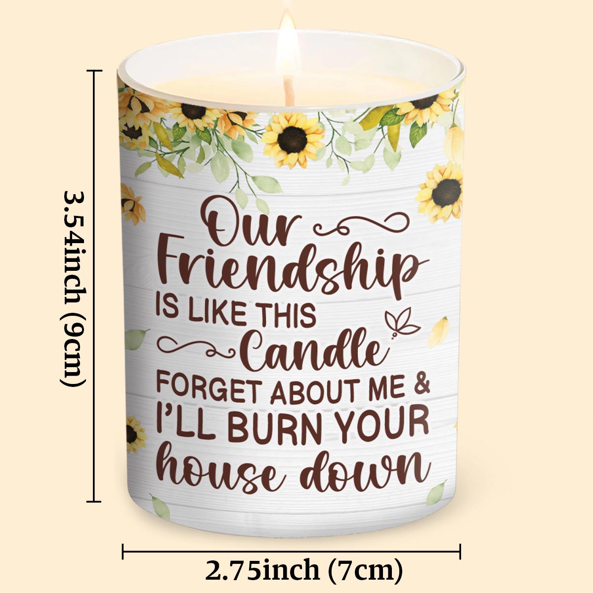 Our Friendship Is Like This Candle - Personalized Bestie Candle With Wooden Lid
