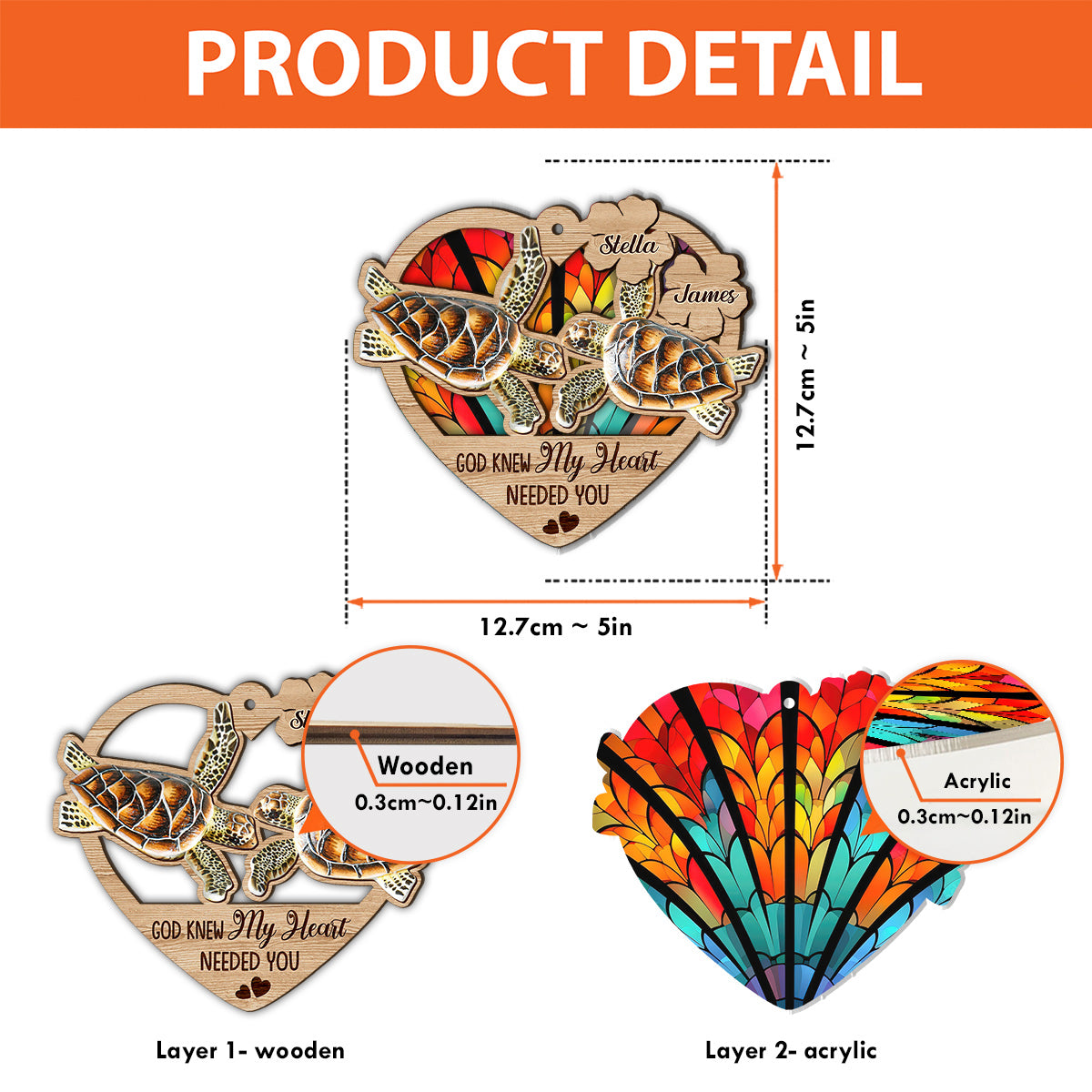 So Many In The Sea - Personalized Turtle Suncatcher