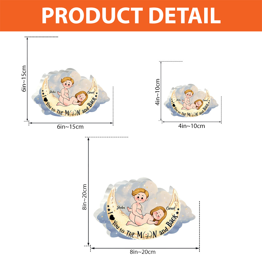 Love You To The Moon And Back - Personalized Couple Custom Shaped Acrylic Plaque