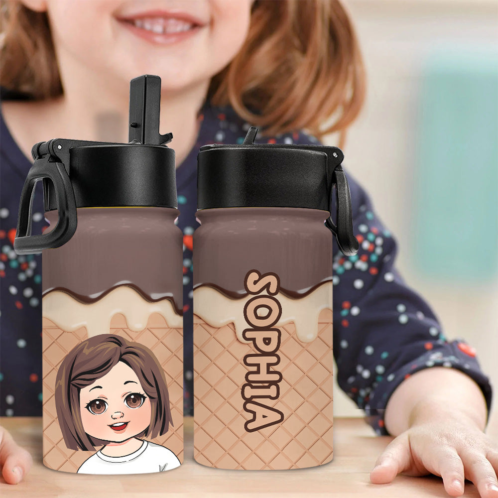 Ice Cream Chillin' - Family gift for toddler - child (2- 16 year) - Personalized Kids Water Bottle