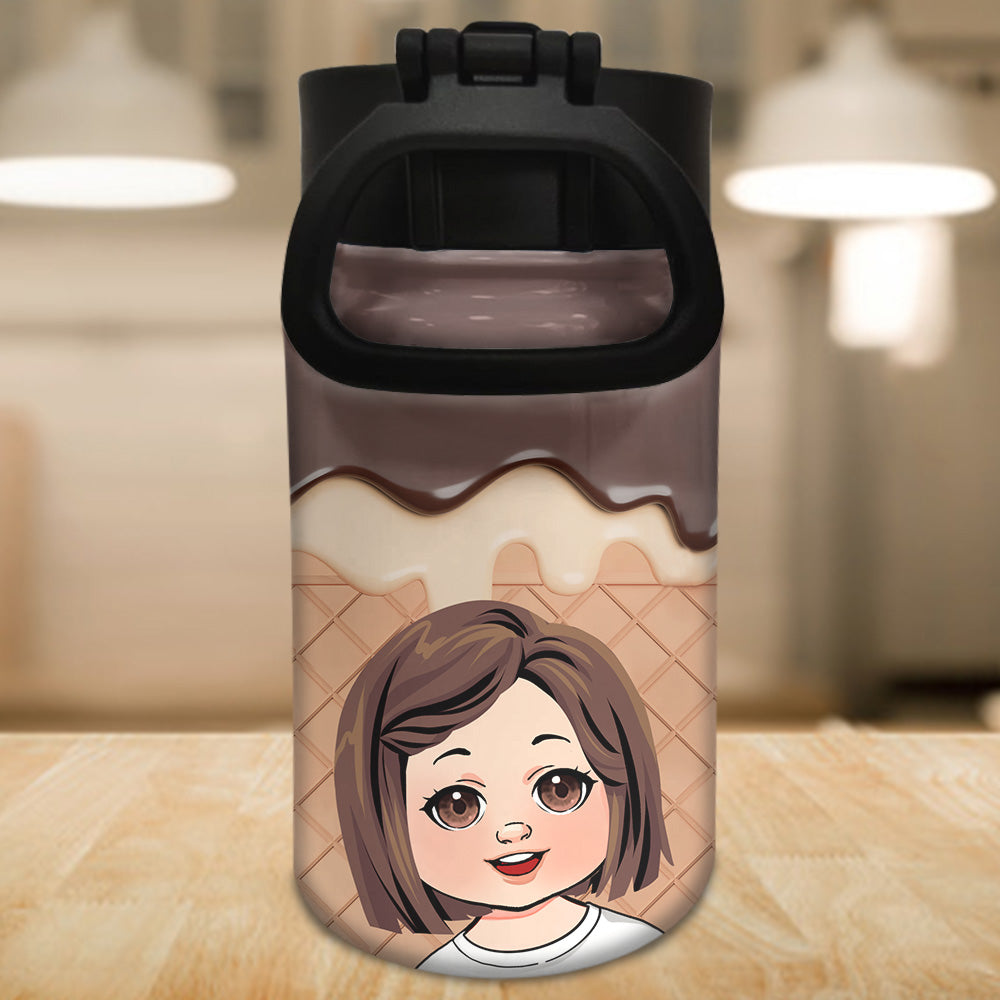 Ice Cream Chillin' - Family gift for toddler - child (2- 16 year) - Personalized Kids Water Bottle