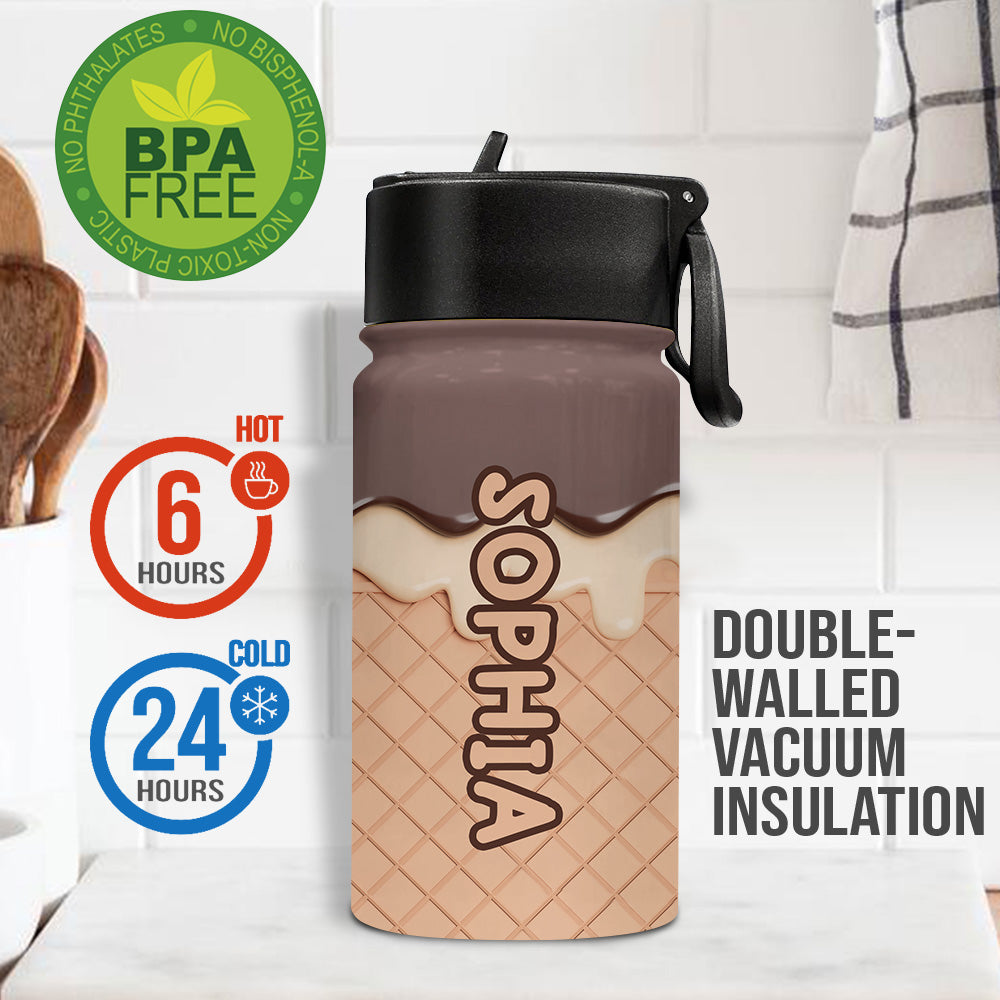 Ice Cream Chillin' - Family gift for toddler - child (2- 16 year) - Personalized Kids Water Bottle