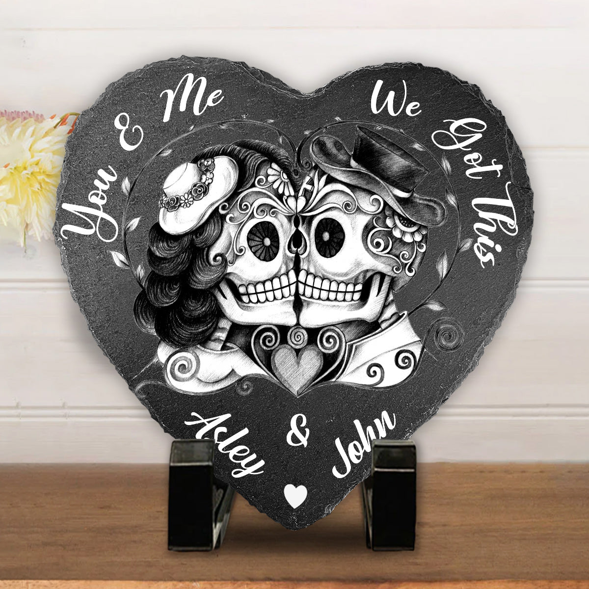 You And Me We Got This - Personalized Couple Heart Shaped Stone