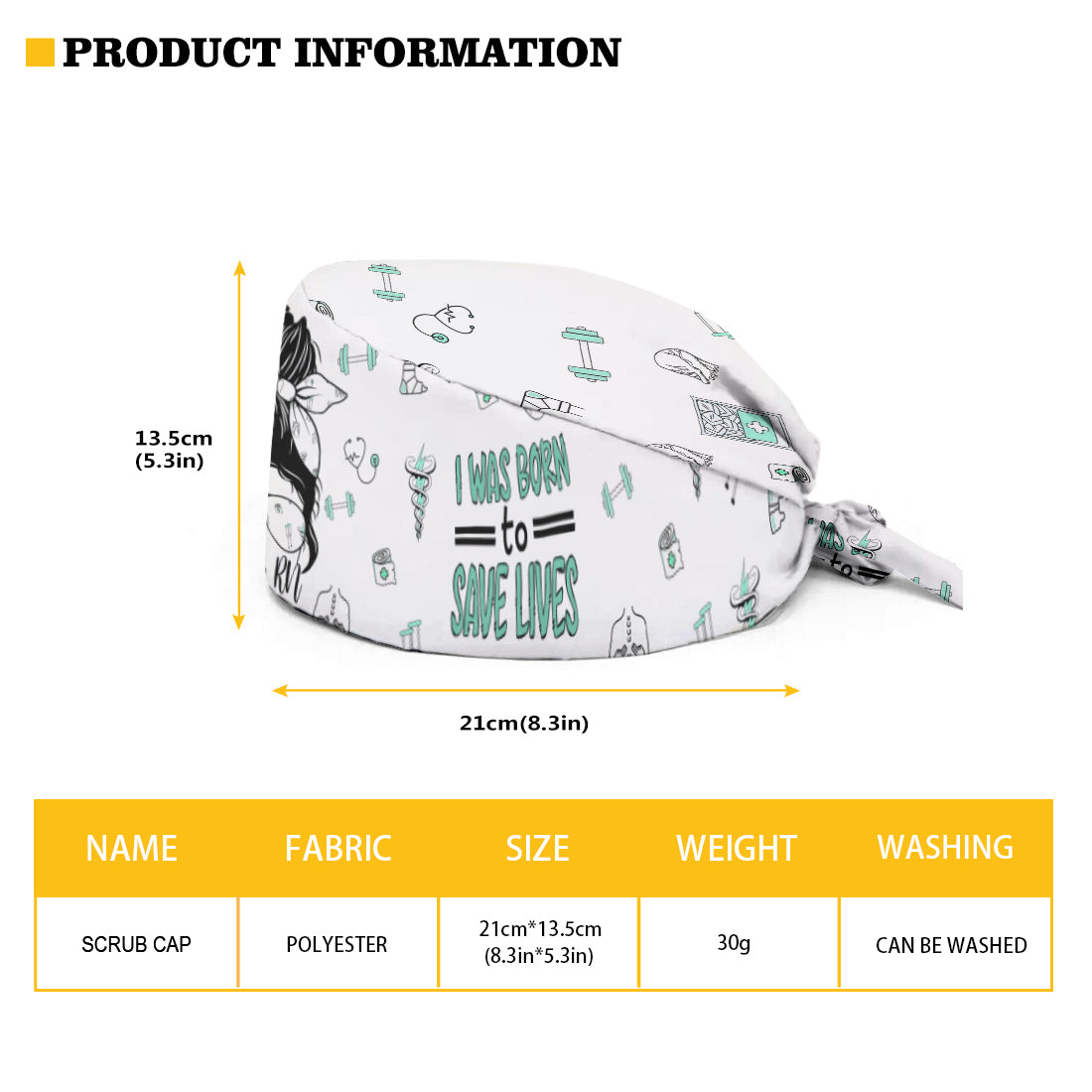 Save Lives - Personalized Nurse Scrub Cap