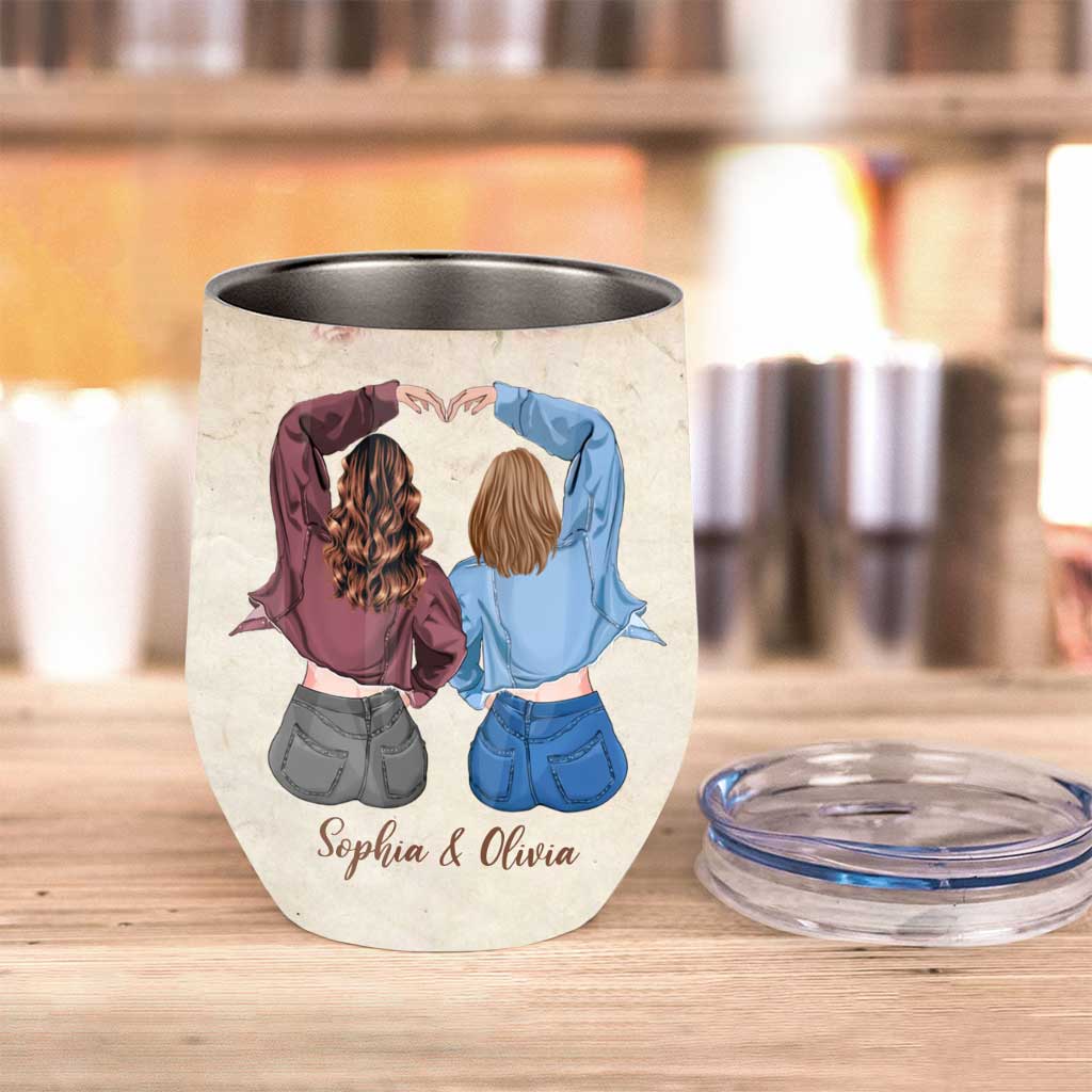 Besties - Personalized Bestie Wine Tumbler