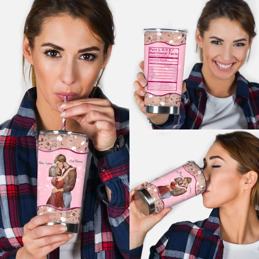 Boyfriend Girlfriend Nutrition Facts - Personalized Couple Tumbler
