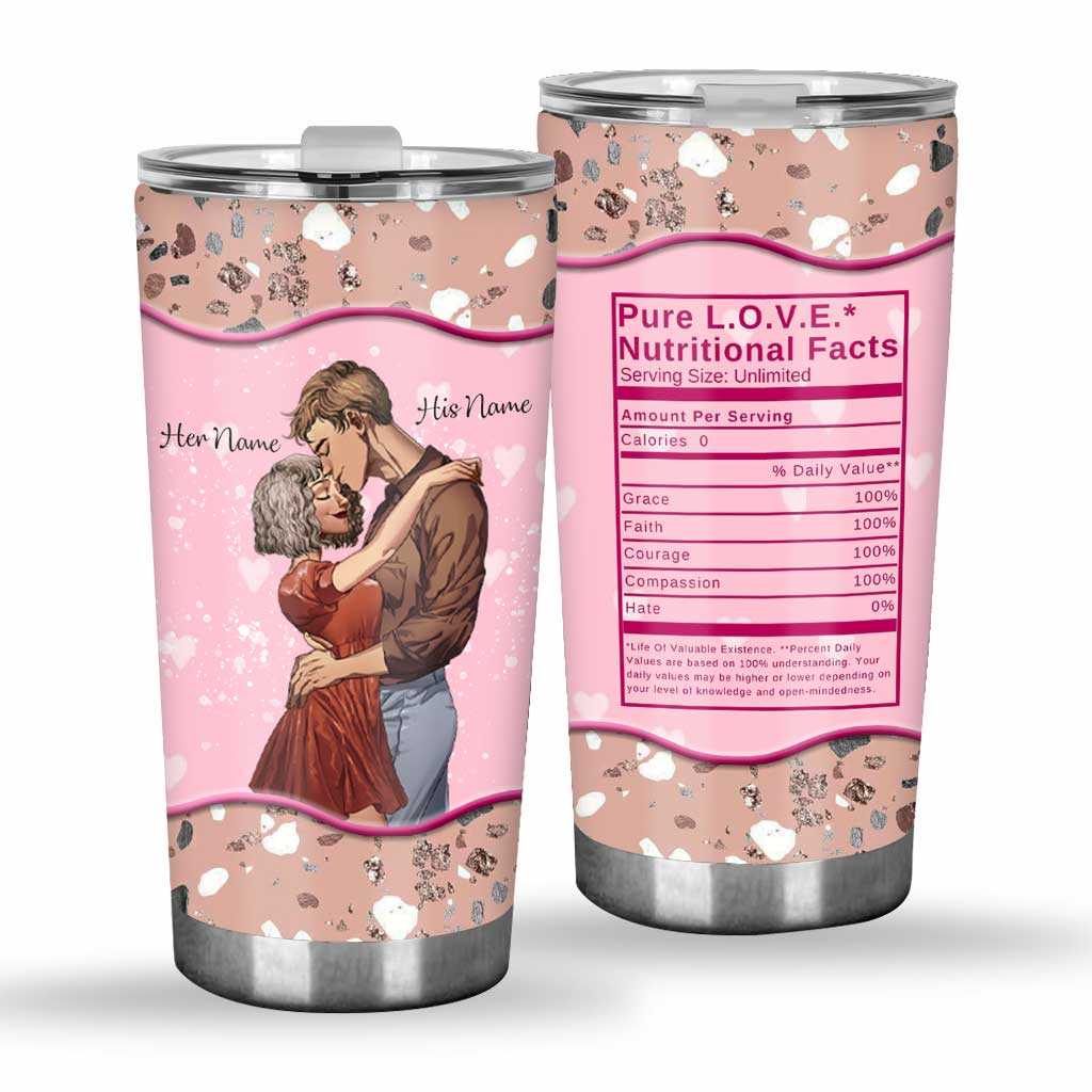 Boyfriend Girlfriend Nutrition Facts - Personalized Couple Tumbler