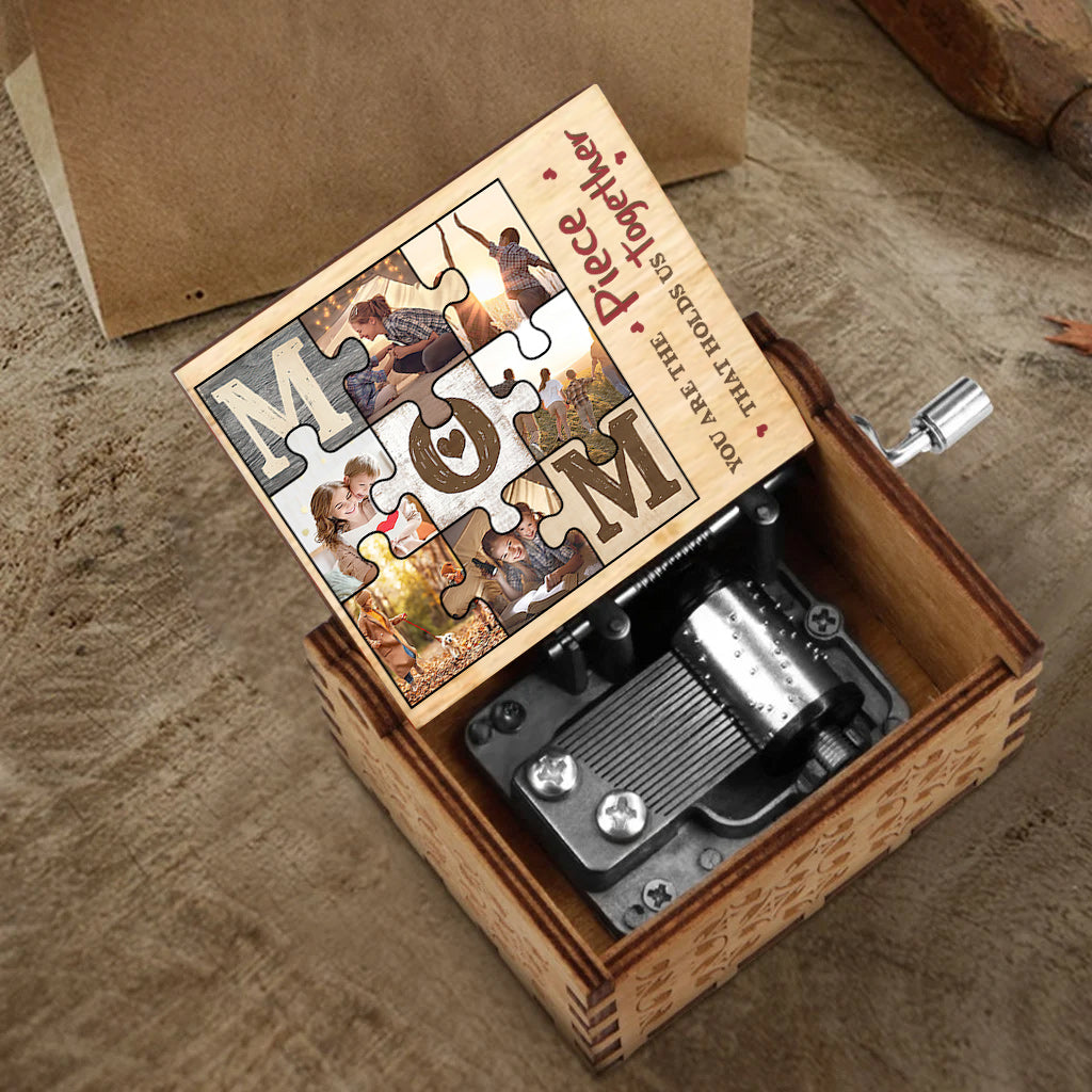 Mom You Are The Piece - Personalized Mother's Day Mother Hand Crank Music Box