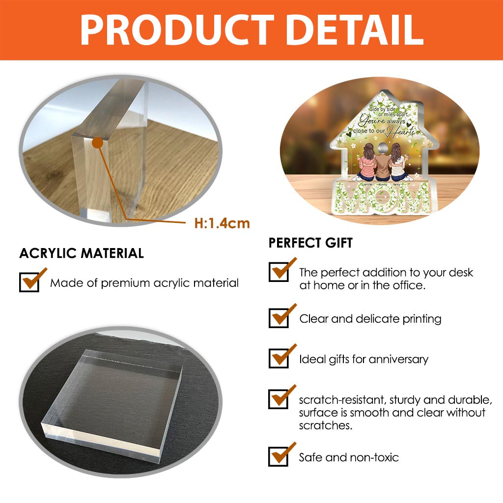 Floral Mom Home - Personalized Mother's Day Mother Custom Shaped Acrylic Plaque