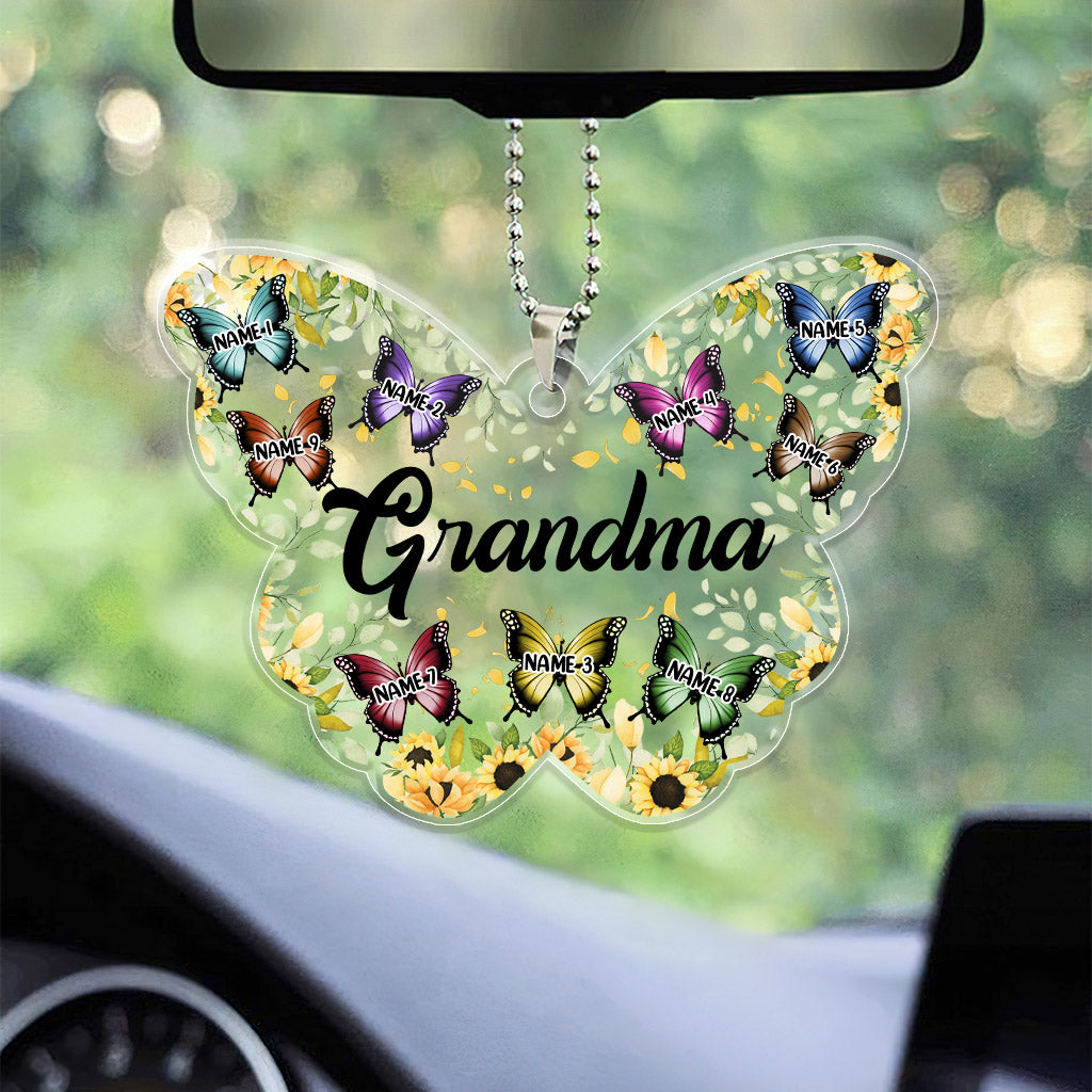 Mom And Children - Personalized Grandma Transparent Car Ornament
