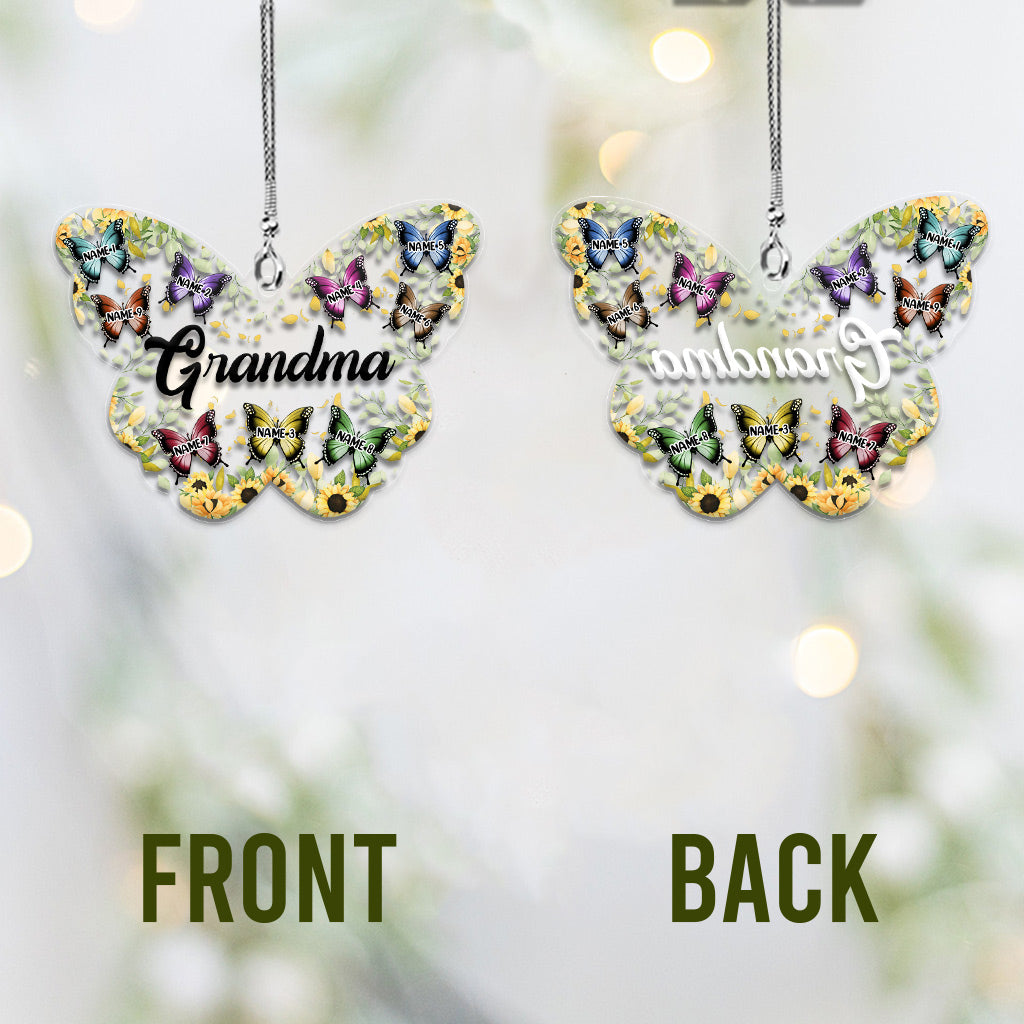 Mom And Children - Personalized Grandma Transparent Car Ornament