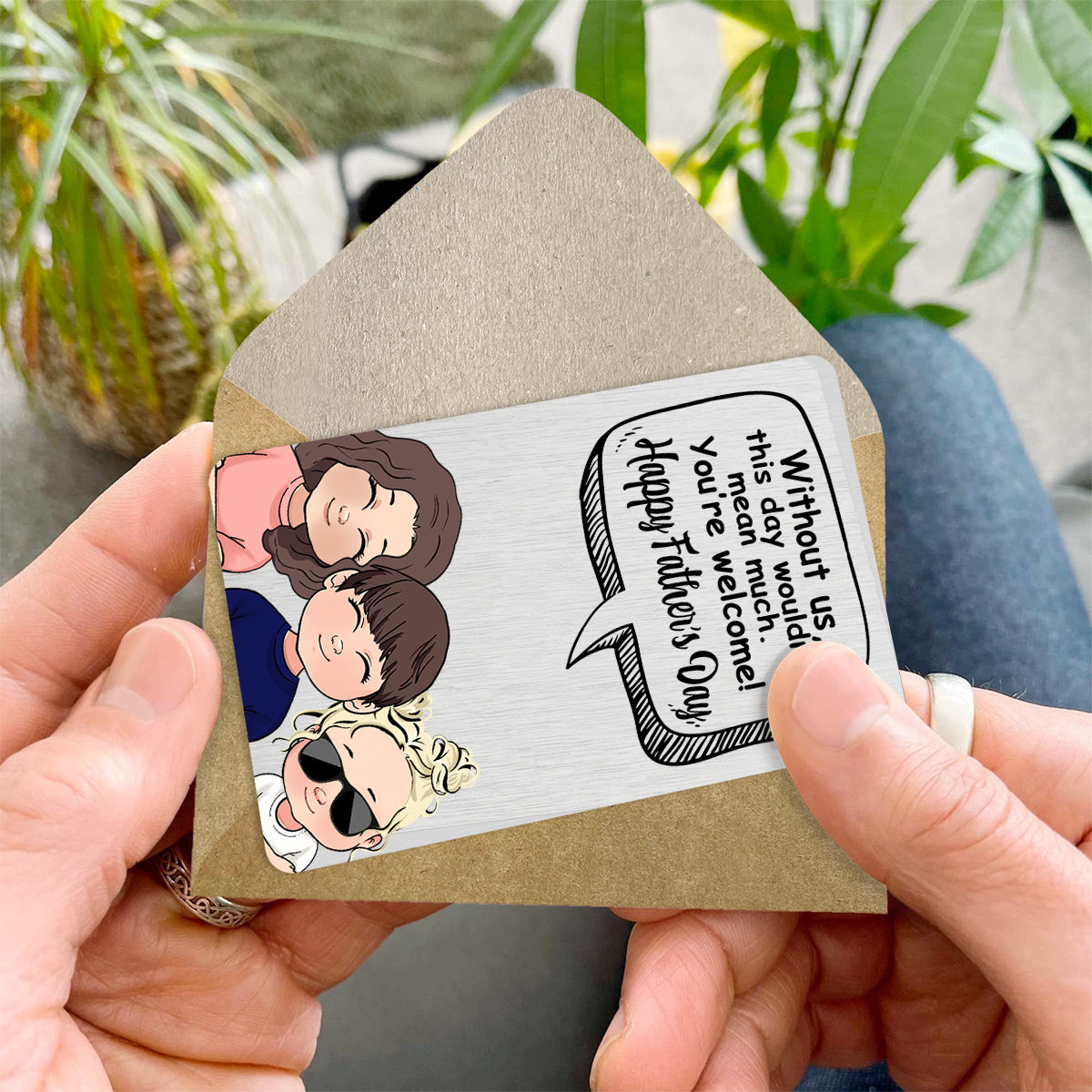 Without Me - Gift for dad, mom - Personalized Wallet Insert Card