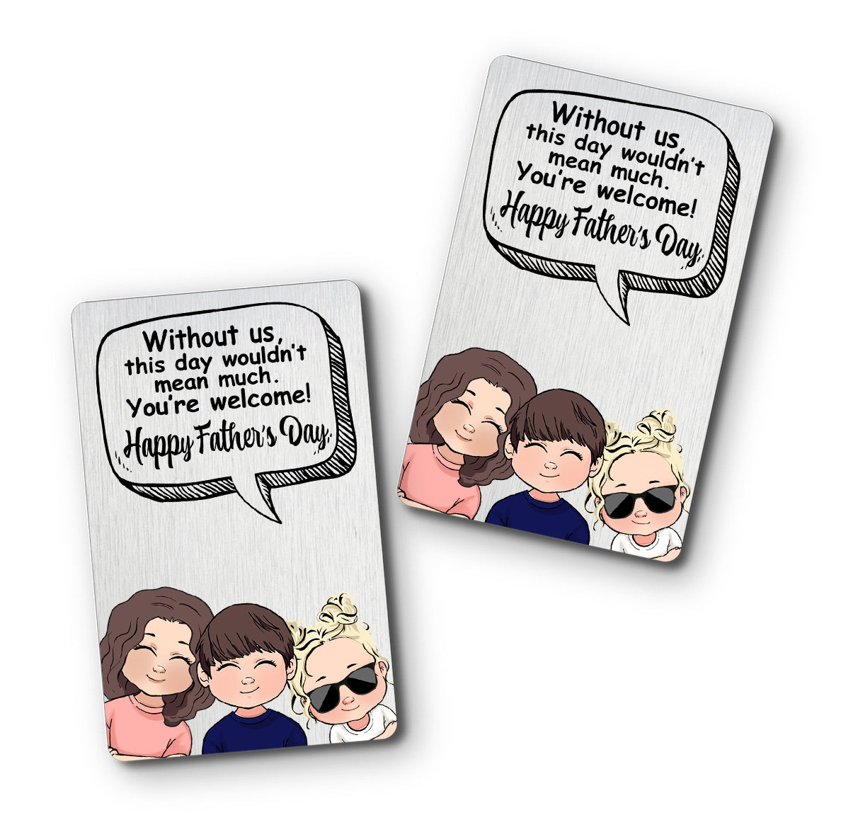 Without Me - Gift for dad, mom - Personalized Wallet Insert Card